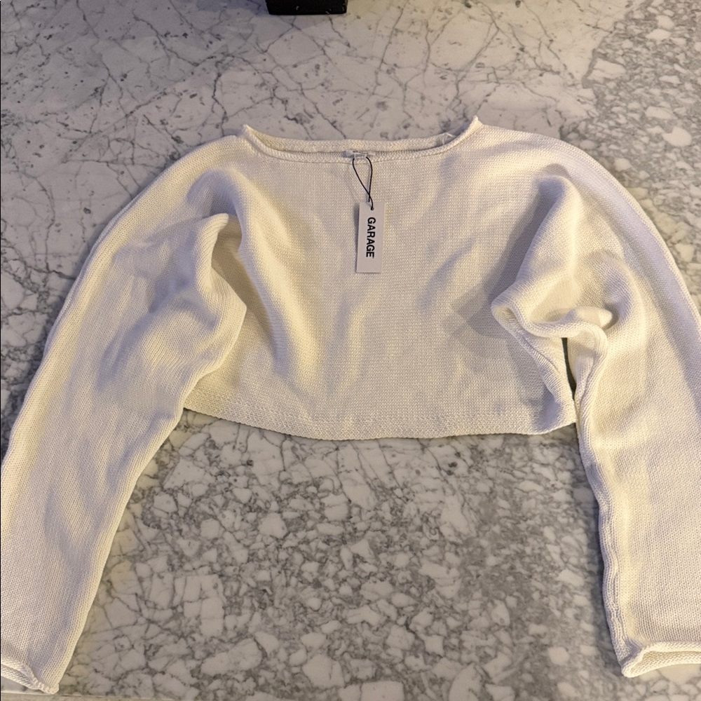 Garage Cream Long Sleeve Crop Top